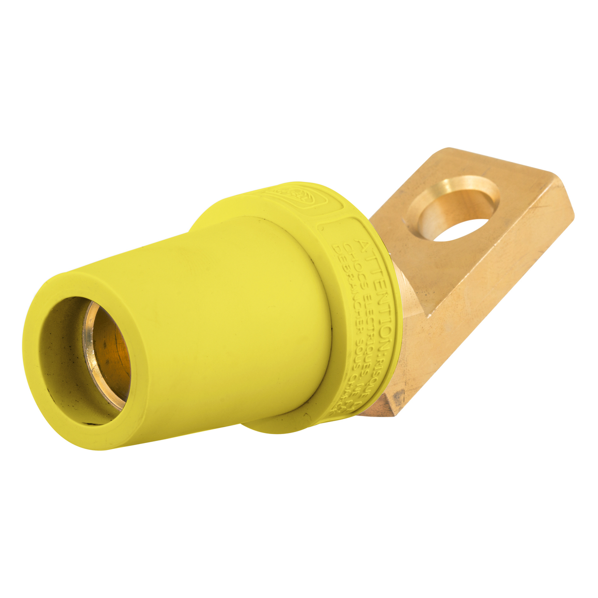 Single Pole Products, 300/400A Series,Female, Angled Offset Stud Type, Yellow
