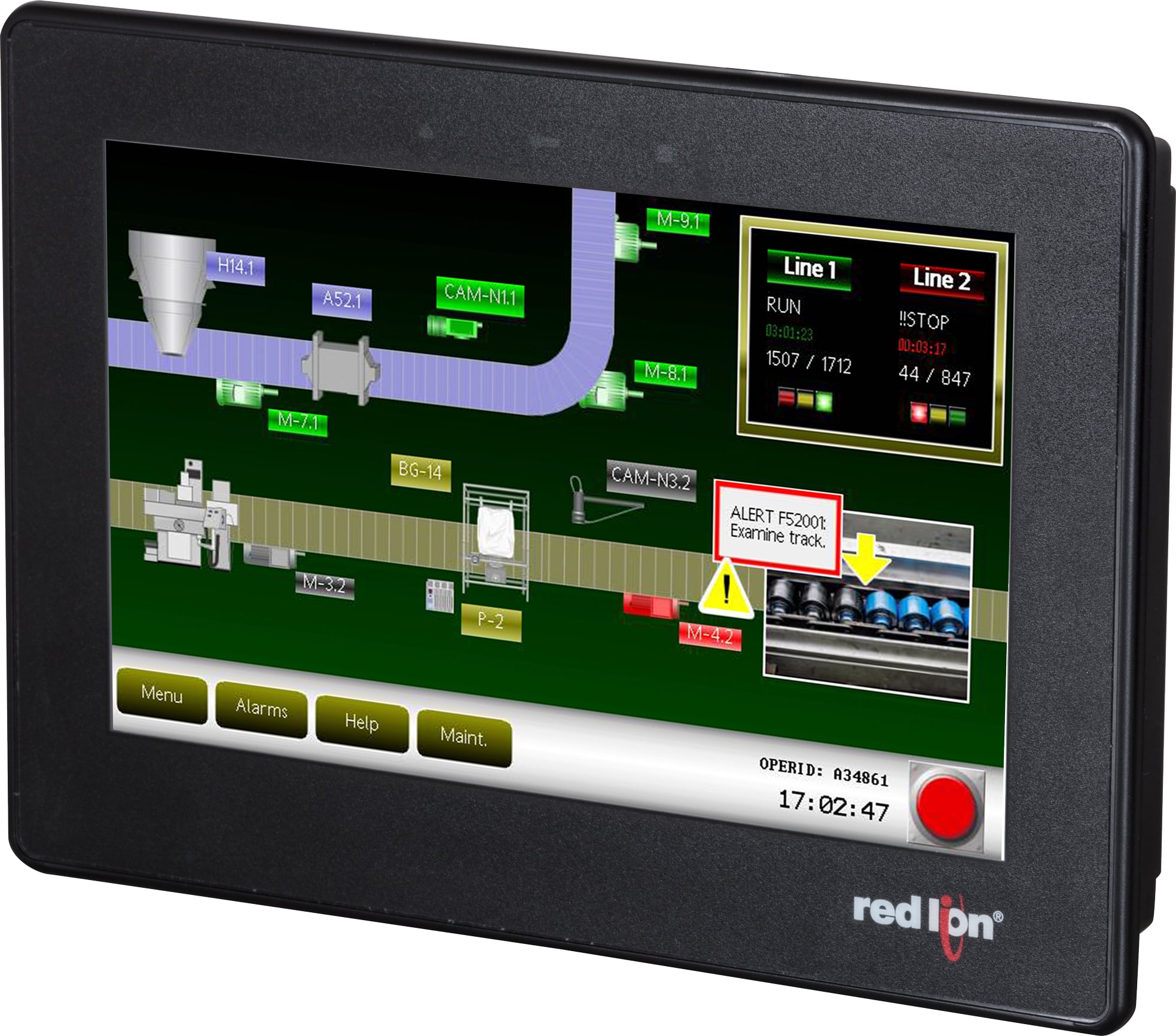 7" Widescreen HMI with 2 Serial, 1 Ethernet, USB Device