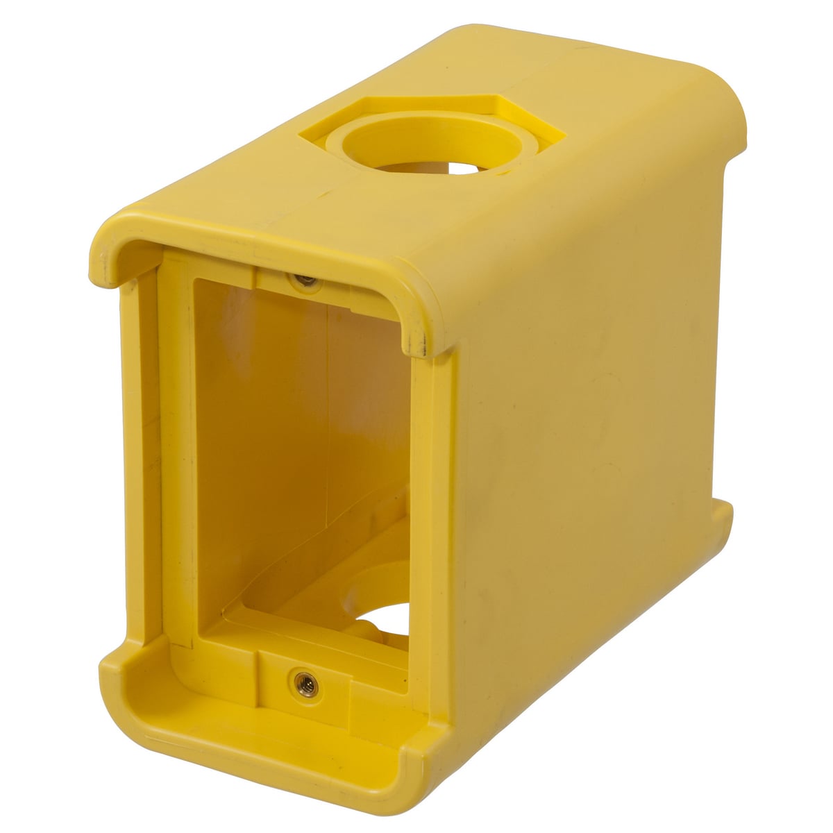 PORTABLE OUTLET BOX BLANK, FEED THRU, YL