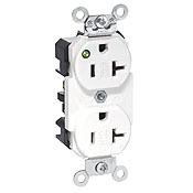 20-Amp 125-Volt NEMA 5-20R, 2P, 3W, Power Indication, Extra Heavy Duty Hospital Grade Duplex Receptacle, Orange