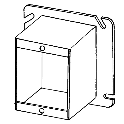Features:Configuration Single Device, Standard:UL E18095, Material:Steel, Shape:Square, Size:4.6875 X 4.6875 X 2IN, Cubic Capacity:15CI