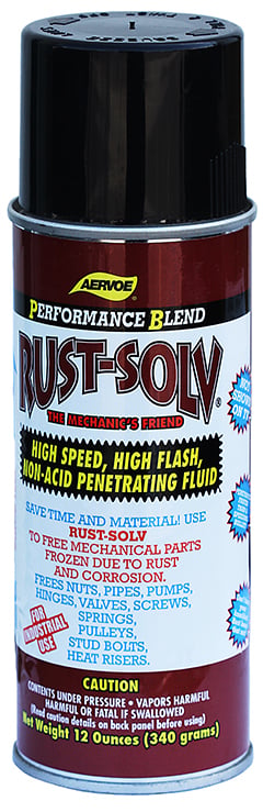 Rust-Solv, Penetrating oils, Aerosol Can, 16 oz. Size, 12 oz. net weight, 25 KV/MM dielectric strength