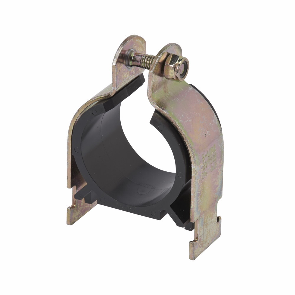 Eaton B-Line series Vibra-Clamp vibration and cushion clamp, 2" H x 1.27" L x 1.25" W, Yellow zinc chromate, 600 Lbs load cap