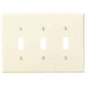 3-Gang Toggle Device Switch Wallplate, Midway Size, Ivory