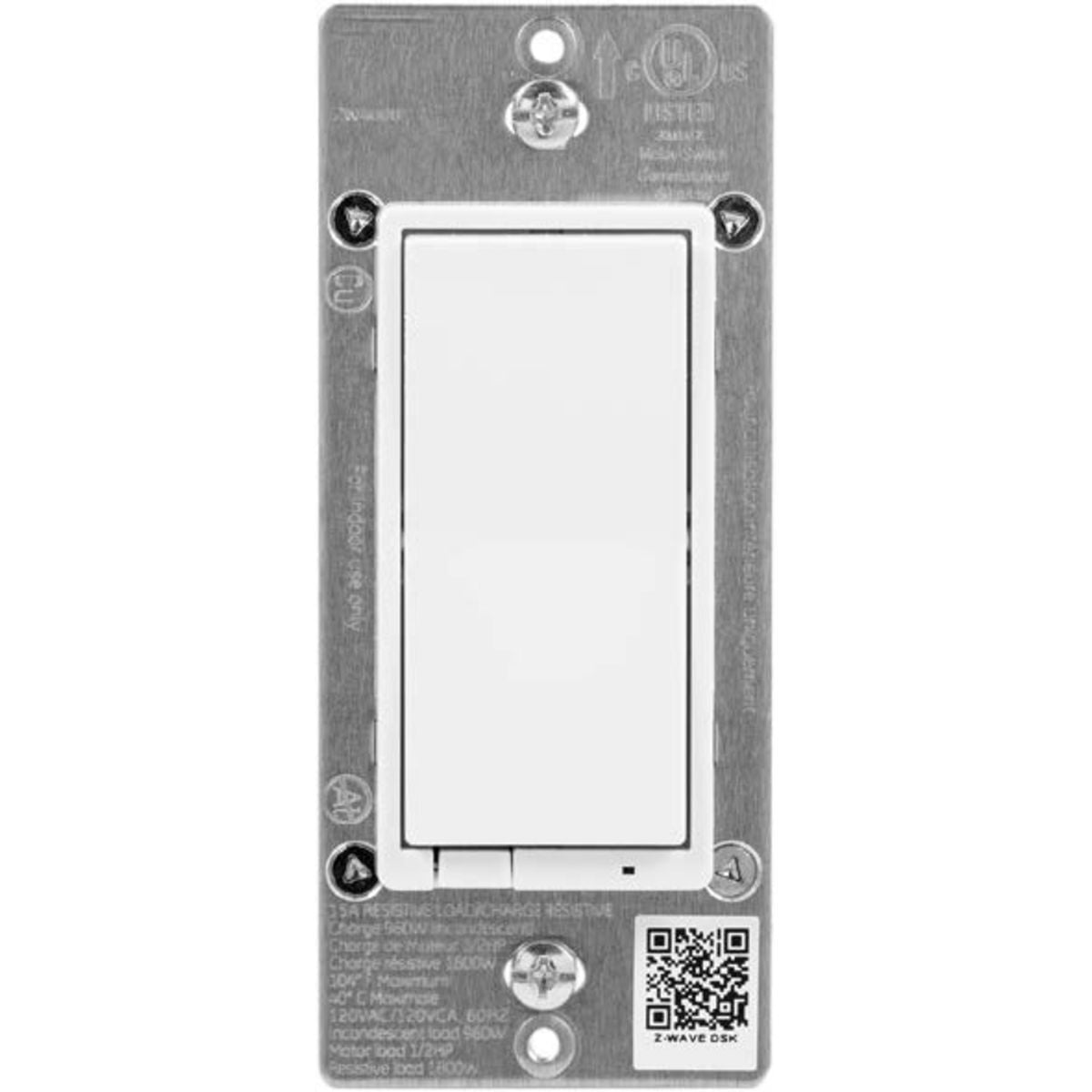 This ZWave enabled switch allows for single pole setup, or  multi-way functionality (up to 6-way with the IDEVZ03DW addon switch), providing unparalleled flexibility anywhere in your home. Control and monitor your home's switch-operated interior and exterior lighting, switch-controlled fireplaces, receptacles and more to turn on and off from anywhere. Conveniently operated through other smart home integrations with Alexa, Alarm.com, and the Google Assistant. 150ft range. Interchangable paddle switch. 120VAC, 1800W Resistive, 15A, Neutral Wire Required, White + Light Almond