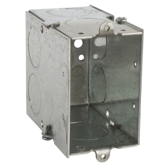Gangable Switch Box, 18 Cubic Inches, 3 Inches Long x 2 Inches Wide x 3-1/2 Inches Deep, 3/4 Inch Knockouts, Pre-Galvanized Steel, For use with Conduit