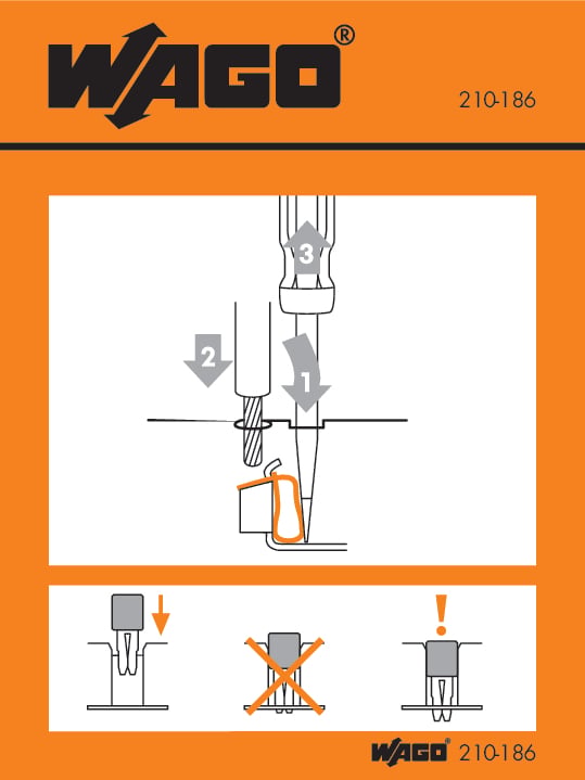 Stickers for operating instructions; for front-entry rail-mounted terminal blocks; 279 to 285 Series