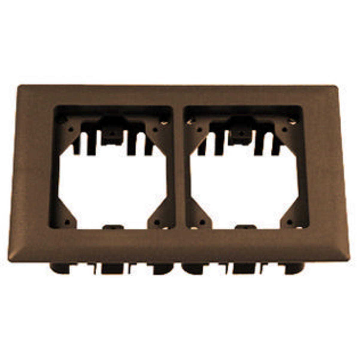 Concrete Floorboxes, Flush, Rectangular PVC Box Series, 2-Gang Non-Metallic Carpet Flange, Brown