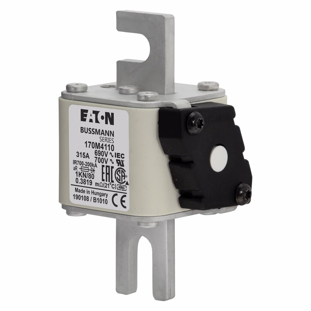 Fuse-link, high speed, 315 A, AC 690 V, DIN 1, 53 x 69 x 108 mm, aR, DIN, IEC, single indicator