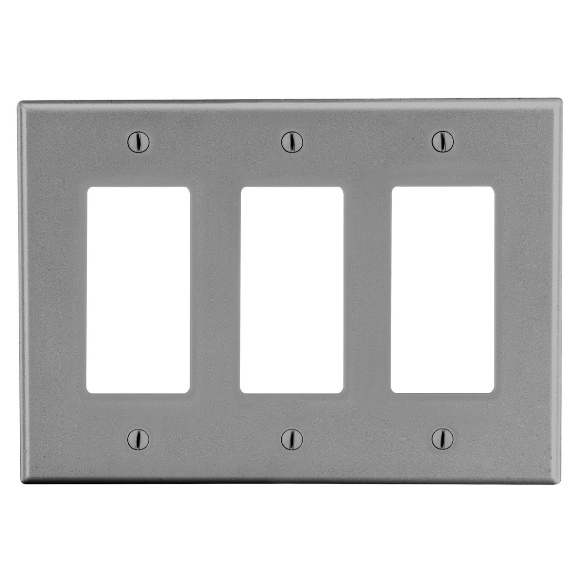 Wallplate, 3-Gang, 3) Decorator, Gray
