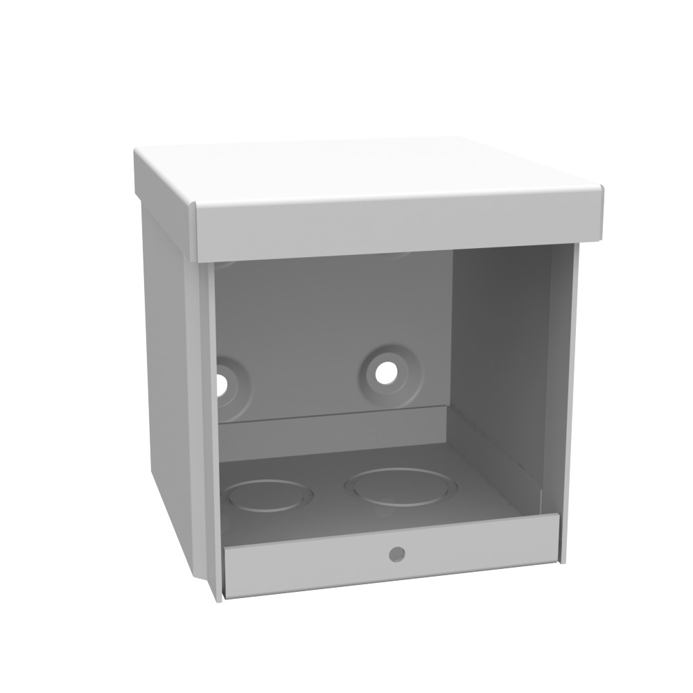 4x4x4 Screw Cover Type 3R UL Listed Steel Knockouts ANSI 61 Gray Quad D Knockout for Lock Emboss Mounting Holes in Back