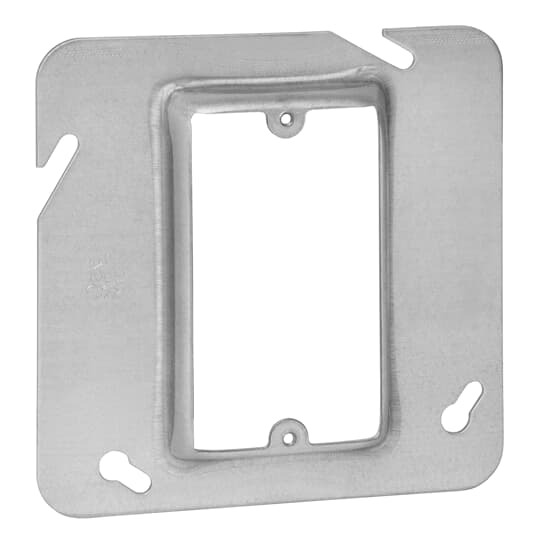 Single Gang Device Cover, 3 Cubic Inches, 4-11/16 Inch x 1/2 Inch Raised, Pre-Galvanized Steel