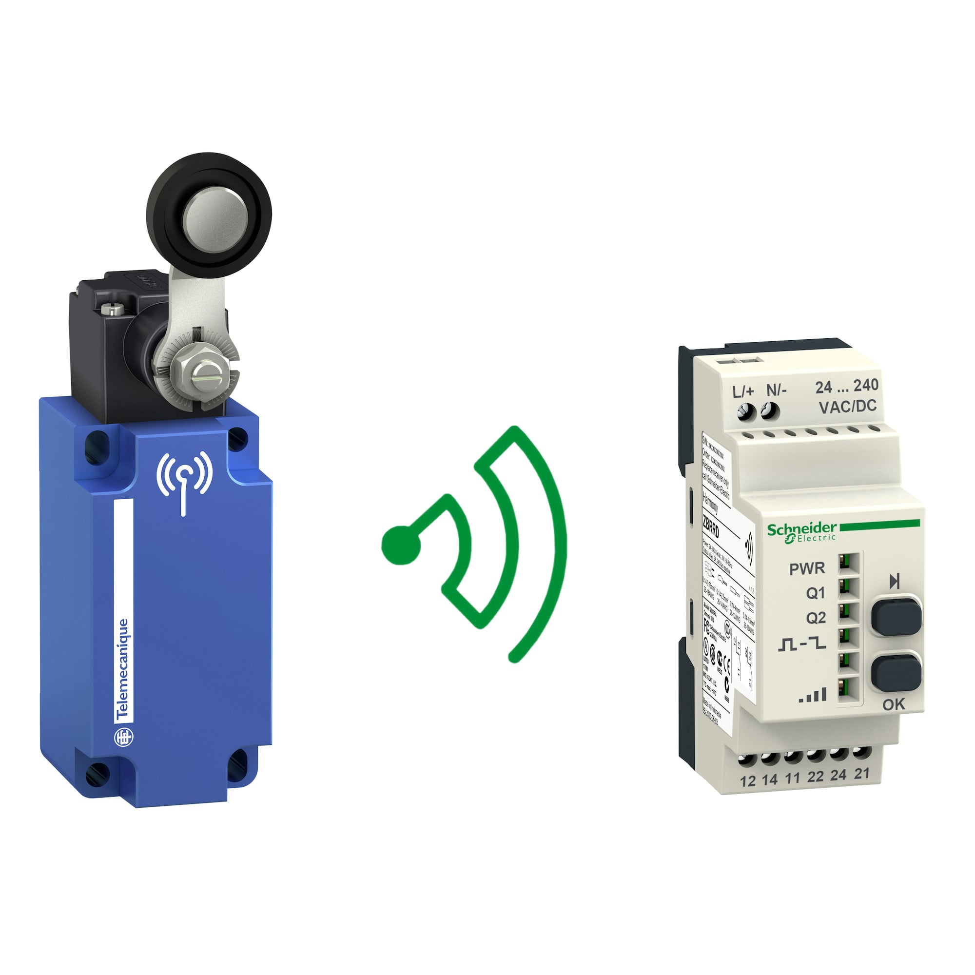 Wireless limit switch XCKW - pack of XCKW131 + receiver 2 relays