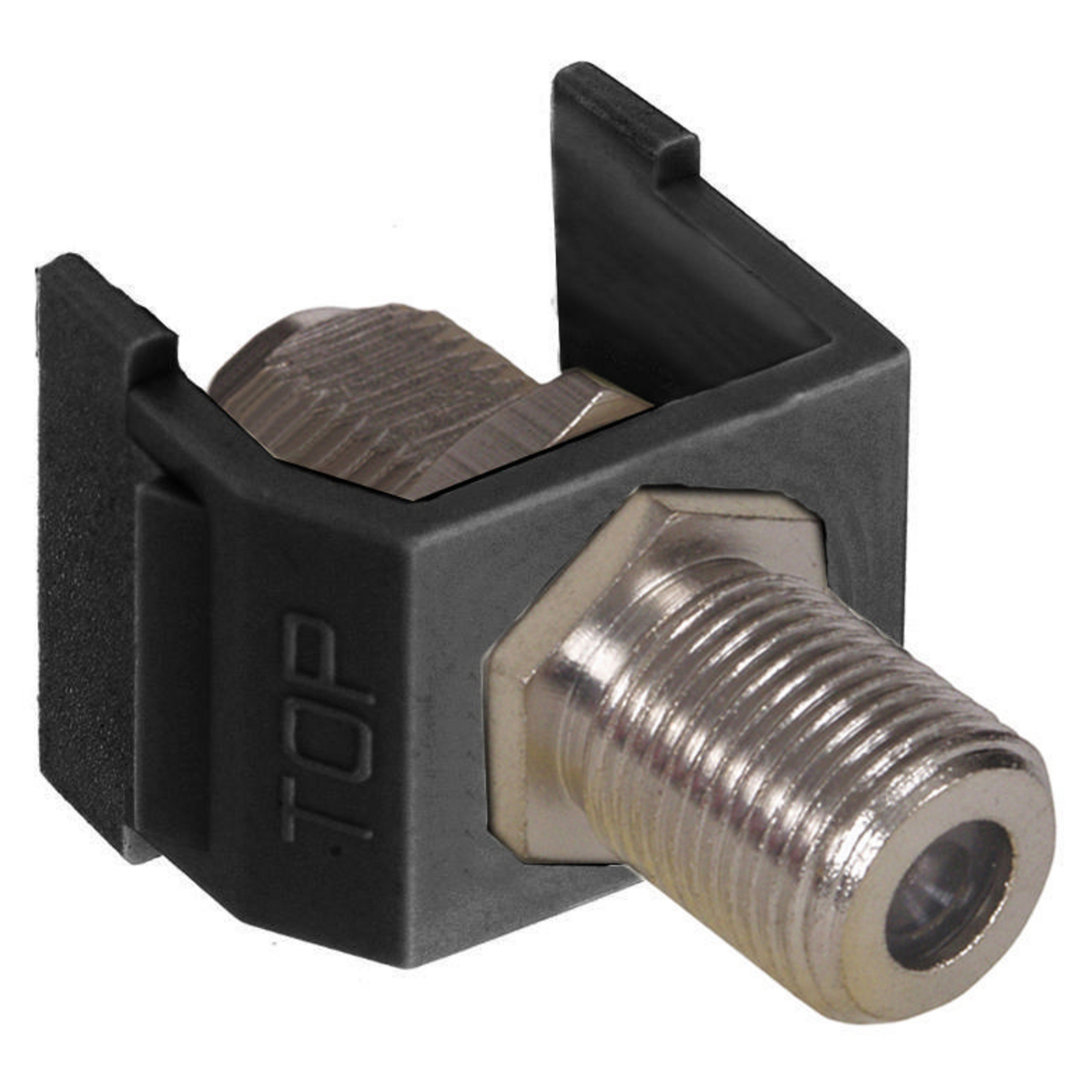 Snap-In, F Coax, Nickel, Black
