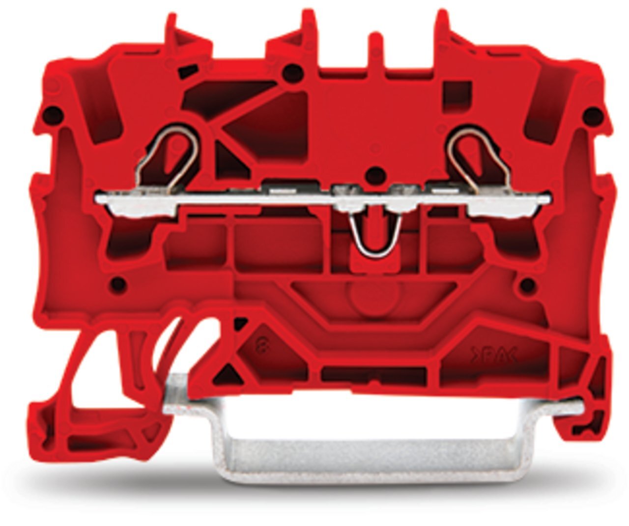 2-conductor through terminal block; 1.5 mm; suitable for Ex e II applications; side and center marking; for DIN-rail 35 x 15 and 35 x 7.5; Push-in CAGE CLAMP; 1,50 mm; red