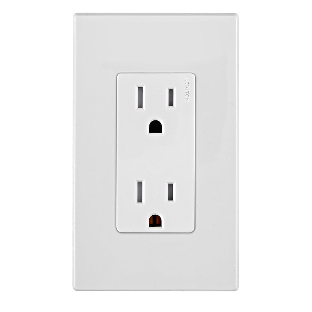 DECORA EDGE RECPT 15A125V WH