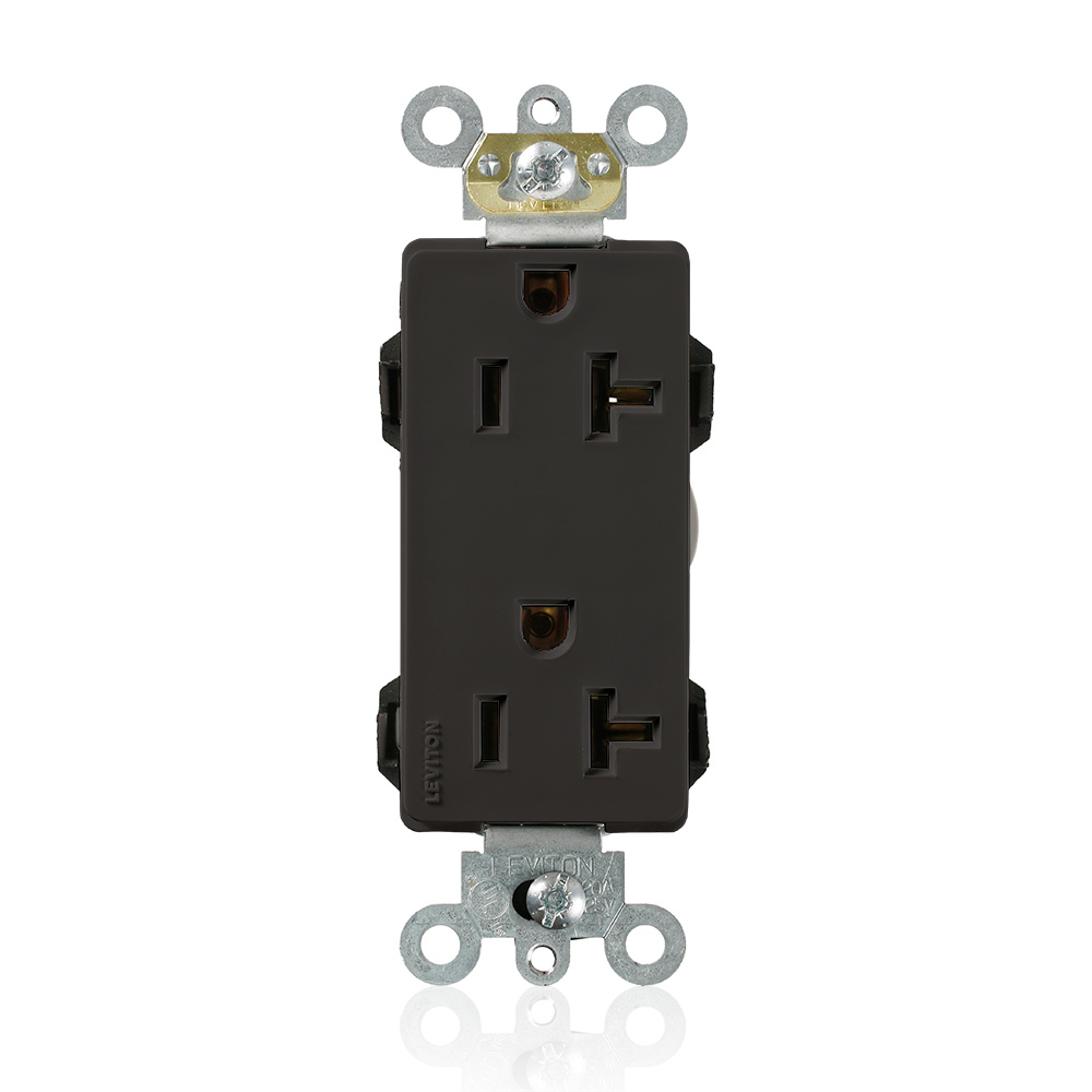 20 Amp, 125 Volt, Modular Receptacle, Decora Plus, Nylon, Commercial Spec Grade, Black