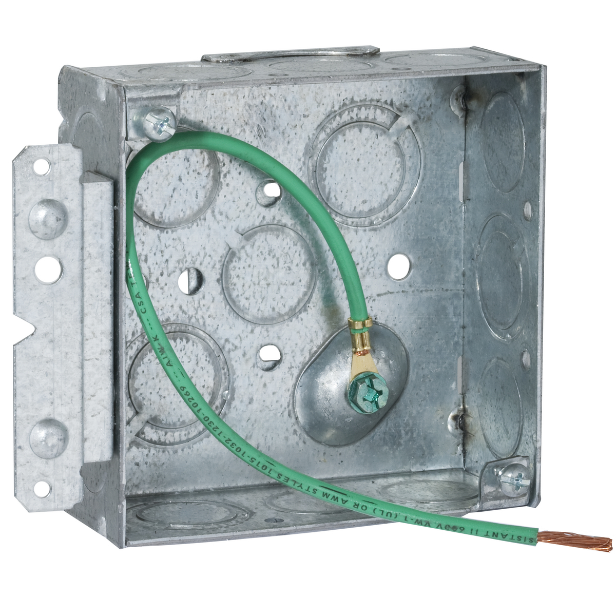4SQ BOX 1-1/2DP H-BRKT PGTAL 1/2-3/4 TKO, 600V
