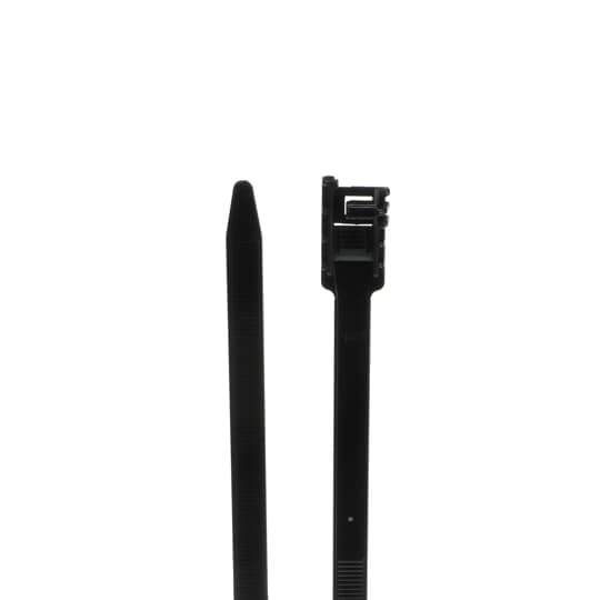 Releasable Lashing Cable Tie, Black Polyamide (Nylon 6.6) for temperatures up to 85 Degrees Celsius (185 F), Weather Resistant for Indoor or Outdoor Applications, Length of 483mm (19.01 Inches), Width of 12.7mm (0.5 Inch), Thickness of 2mm (0.78 Inch), Tensile Strength Rating of 890 Newtons (200 Pounds), 25 Pack