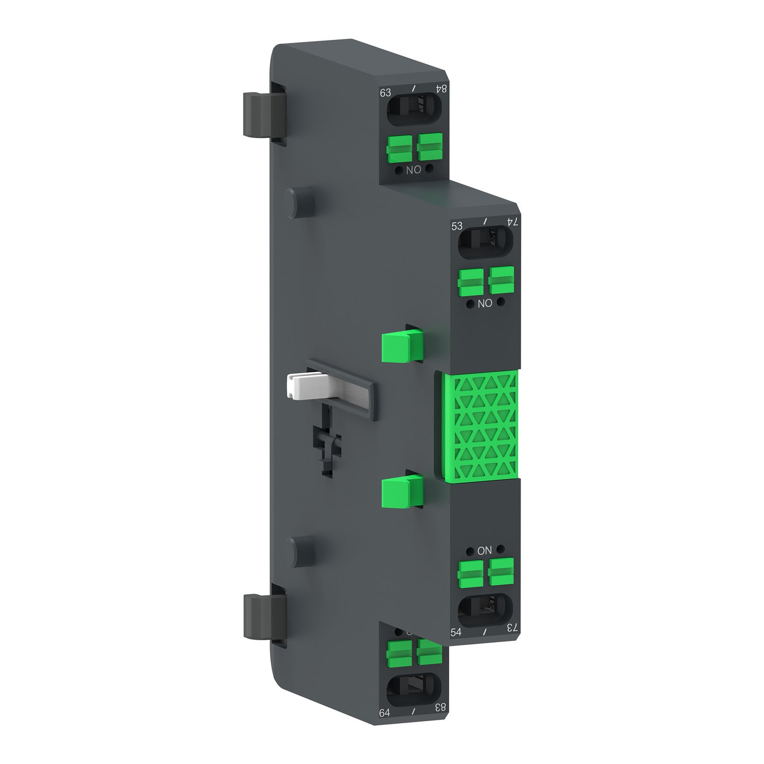 Auxiliary contact block,TeSys Giga contactor,2NO,lateral face side mounting,push-in terminals