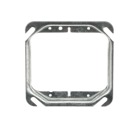 Two Gang Square Device Cover, 6.3 Cubic Inches, 4 Inch Square x 1/2 Inch Raised, Pre-Galvanized Steel
