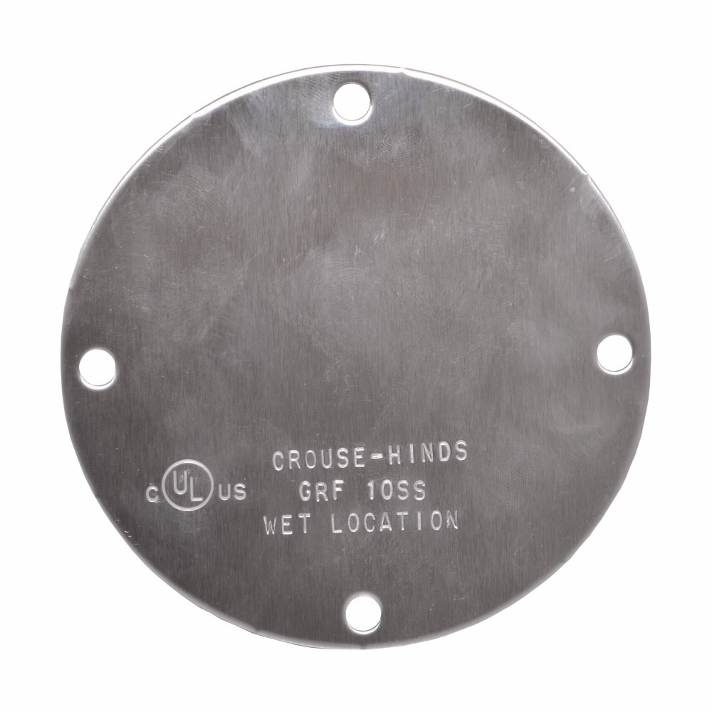Eaton Crouse-Hinds series Condulet VXF blank cover with gasket, Stainless steel, PVC protective peel off coating