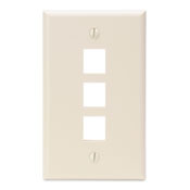 QuickPort Wallplate, Single Gang, 3-Port, Light Almond