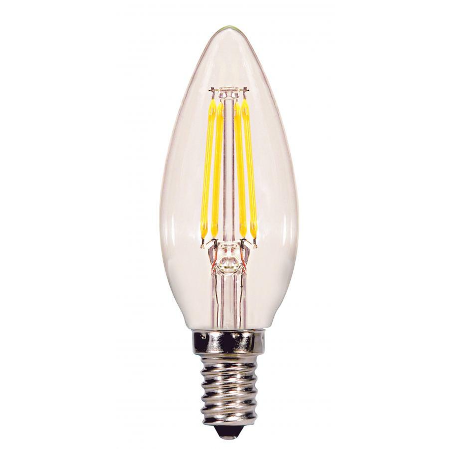 4 Watt C11 LED Lamp - Clear - Candelabra Base - 4000K - 350 Lumens - 120 Volts