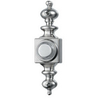 Lighted Dimensional Pushbutton, 1-1/8w x 4-3/16h in Satin Nickel