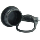Watertight protective closure cap for pin & sleeve plugs & inlets. Use for North American & International rated 20A/16A 4-wire. EPDM Rubber, Black