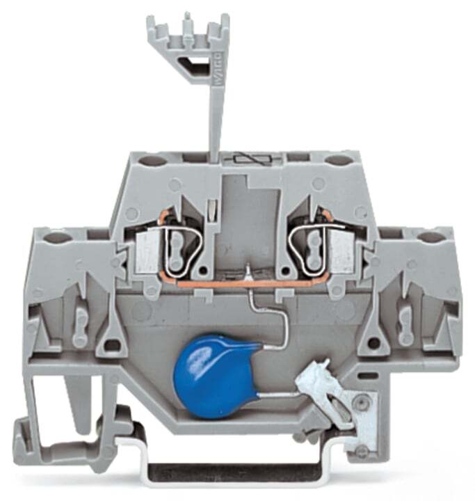 Component terminal block; double-deck; with varistor; for DIN-rail 35 x 15 and 35 x 7.5; 2.5 mm; CAGE CLAMP; 2,50 mm; gray