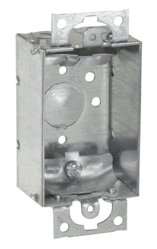 TP100G Thepitt Non-Gangable Welded Switch Box, Steel, 7.5 cu-in Capacity, 1 Knockout, 2 in W x 1-1/2 in D x 3 in H