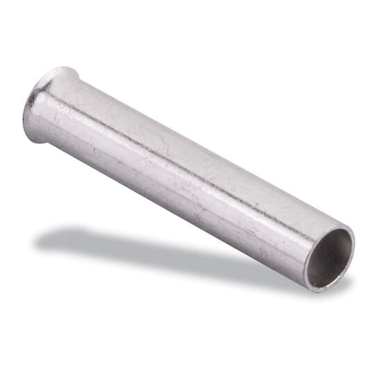 Non-Insulated Ferrule, Length .472 Inches/12mm, Inner Diameter .087 Inches/2.2mm, Outer Diameter .139 Inches/3.4mm, Conductor Size 14 AWG/2.5mm2, Copper, Tin Plated