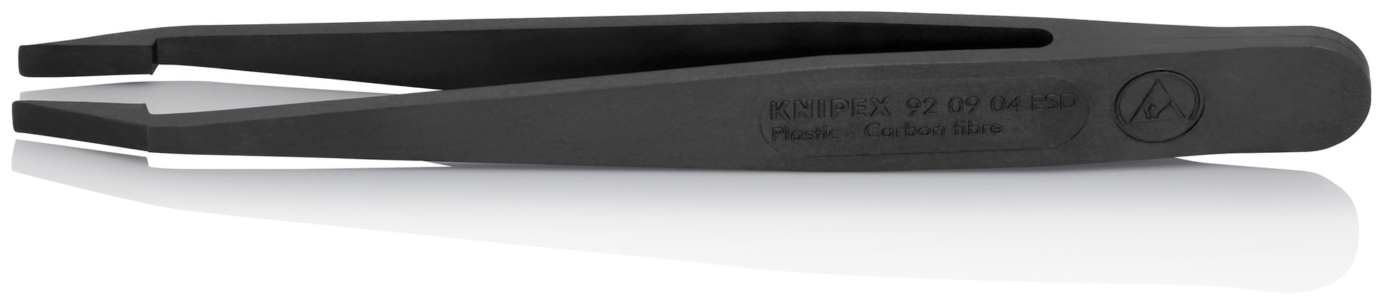 Plastic Gripping Tweezers-Blunt Tips-ESD, 4 1/2 in., 0.12 mm TT, 3.30 mm TW