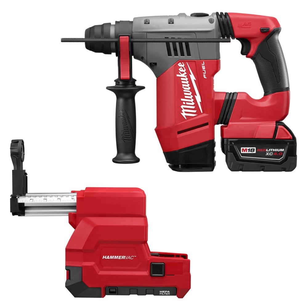 M18 FUEL 1-1/8 in. SDS-Plus Rotary Hammer & HAMMERVAC Dedicated Dust Extractor Kit