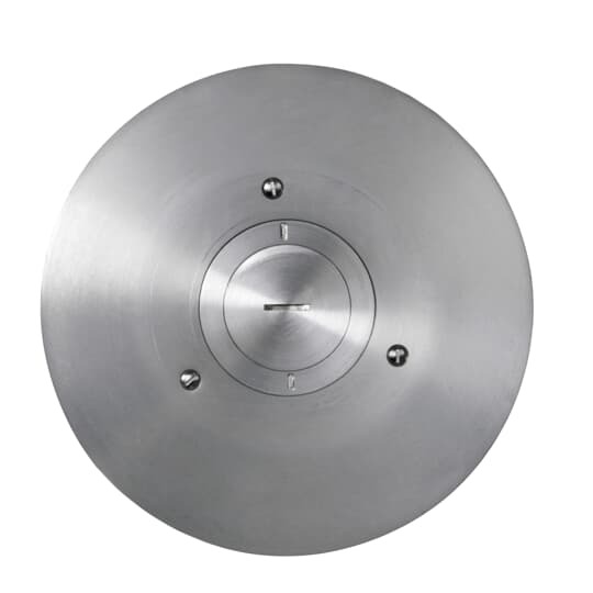 Poke-Through Cover, 7 Inch Diameter, Aluminum with Brushed Finish