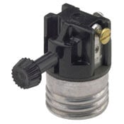 Medium Base Interior Only, Shell Incandescent Lampholder, Removeable Turn Knob, 2-Circuit, For 3-Way 2-Filament Lamps