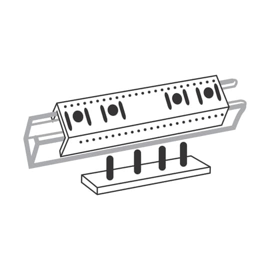 Steel Raceway Joiner with GoldGalv finish, reinforcing plate and nuts. For use with B series channel.
