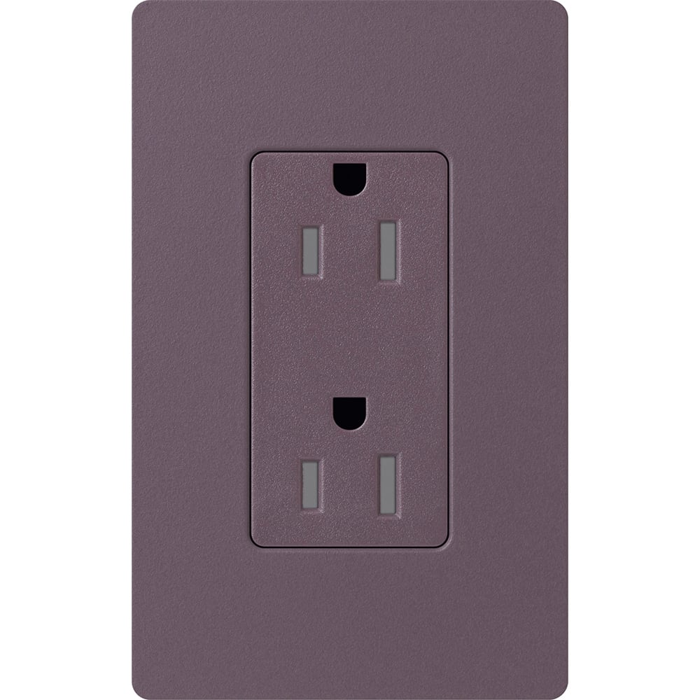 Claro, Satin, Tamper-resistant receptacle, 125V/15A in plum