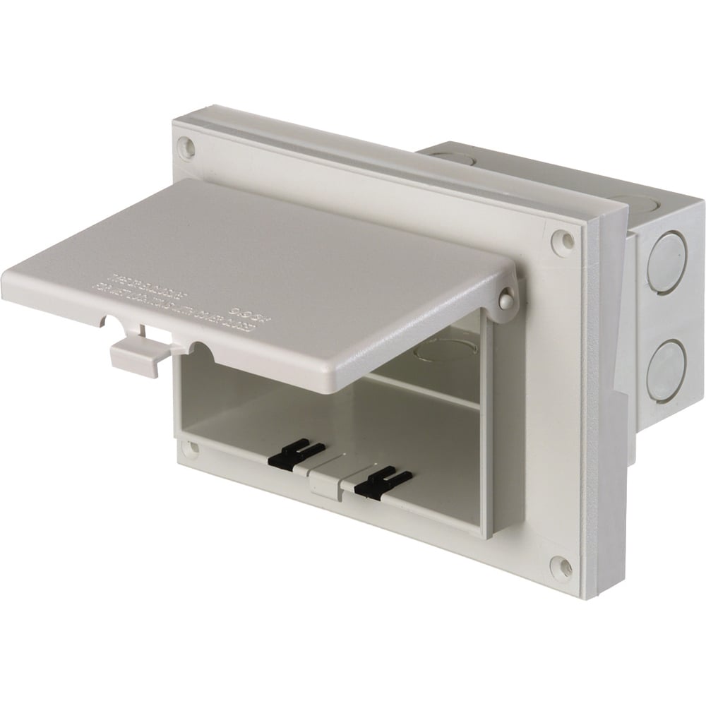 Low profile Inbox for retrofit siding construction. Horizontal with white cover. Siding Lap size 5/8"