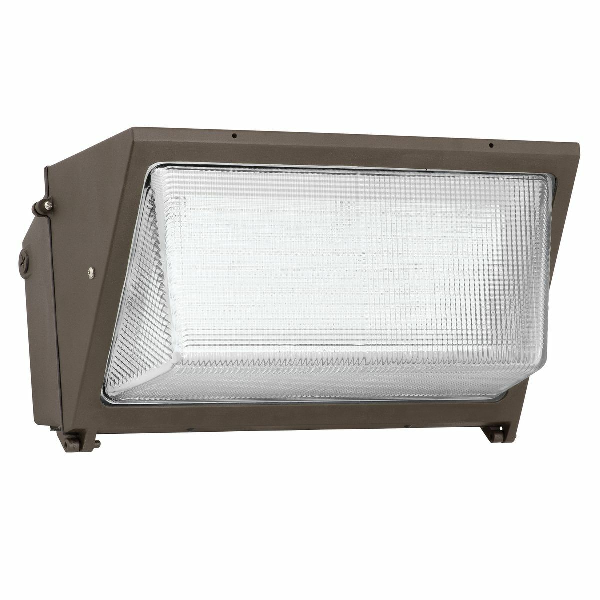 Wallpack, Glass refractor, 100w LED, 120-277V, 5000K.