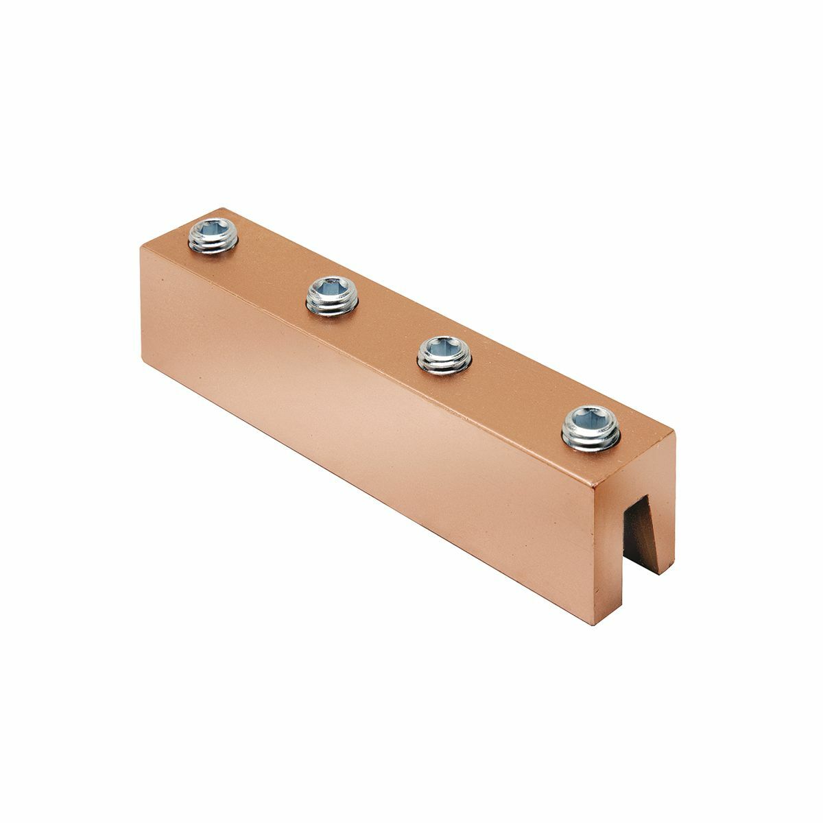 Copper Compression Connector, Cable to Steel, 2 AWG - 4/0 AWG, Angled Flange, 0.25" - 0.338" Thickness, 2 holes, 1/2" Stud.