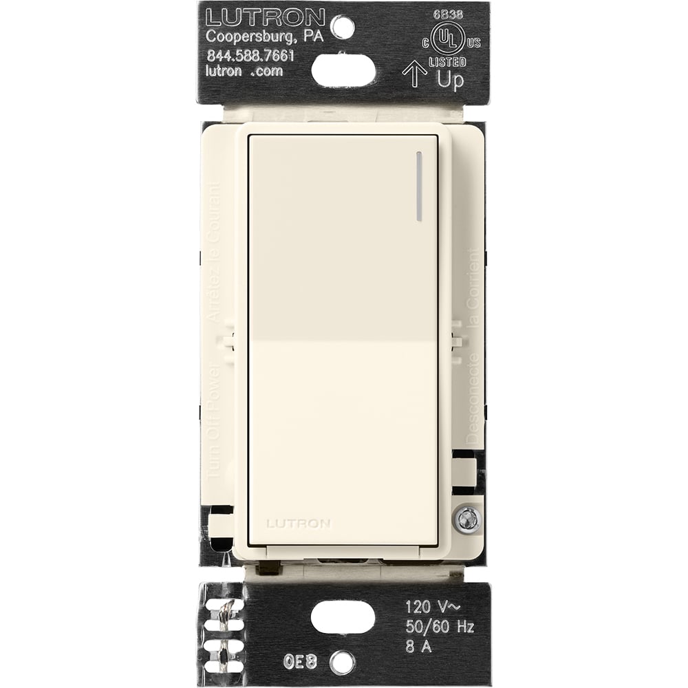 RadioRA 3 Sunnata RF Switch, 120 V, 50/60 Hz, 8 A light, 1/4 HP 5.8 A Motor, biscuit