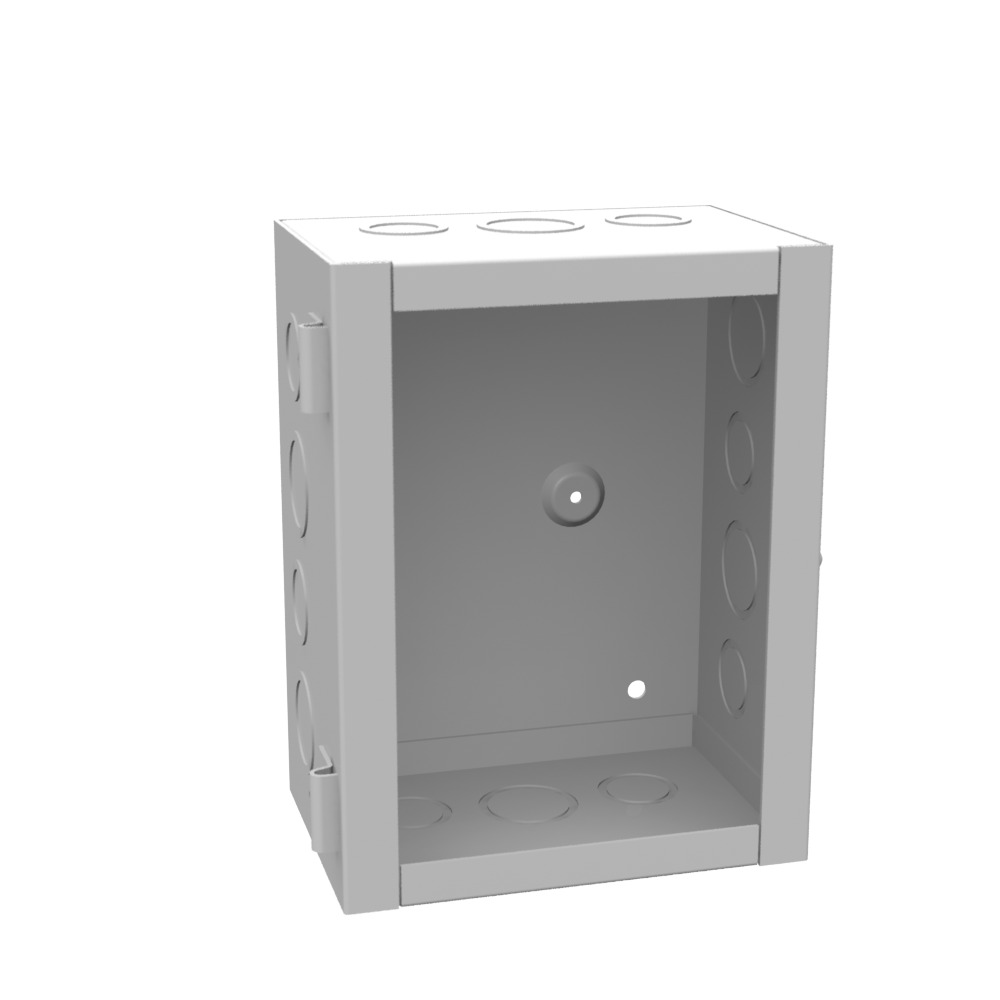 8x4x6 Hinge Cover Type 1 UL Listed Steel Knockouts ANSI 61 Gray Flush Pull Ring Formed Hinges Mounting Holes in Back