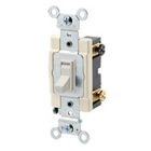 15-Amp, 120/277-Volt, Toggle Framed 4-Way AC Quiet Switch, Commercial Grade, Grounding, Light Almond