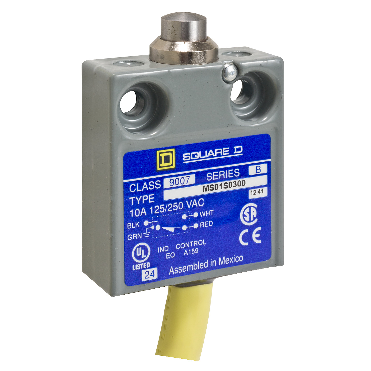 9007MS limit switch - top push plunger - 9' bottom cable