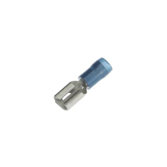 Nylon Insulated Female Disconnect, Length .91 Inches, Width .29 Inches, Maximum Insulation .162, Tab Size .250x.032, Wire Range #16-#14, Color Blue, Copper, Tin Plated, 1,000 Pack