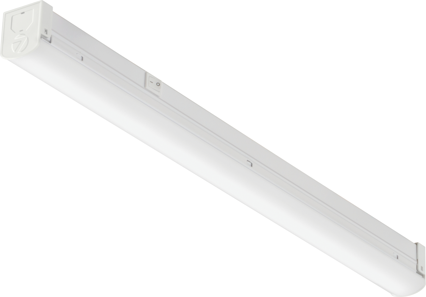 The Lithonia Lighting basic 4-foot, non-dimming, dry location linkable strip light mounts to ceiling or wall horizontal/vertical. It is the basic solution for task lighting, restrooms, under/over cabinet, storage closets and displays.