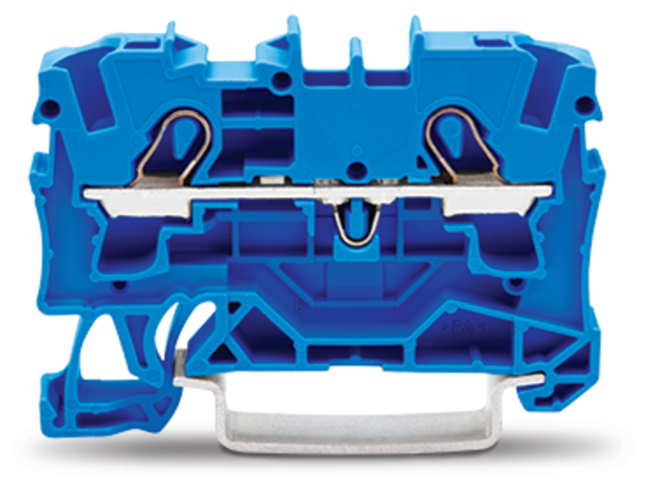 2-conductor through terminal block; 4 mm; for Ex e II and Ex i applications; side and center marking; for DIN-rail 35 x 15 and 35 x 7.5; Push-in CAGE CLAMP; 4,00 mm; blue