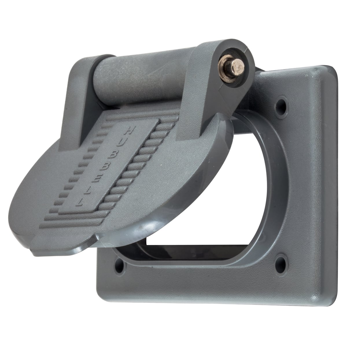 Hubbell Wiring Device Kellems, Weatherproof Covers, 1-Gang, DecoratorOpening, FS/FD Box Mounting, Horizontal, Gray